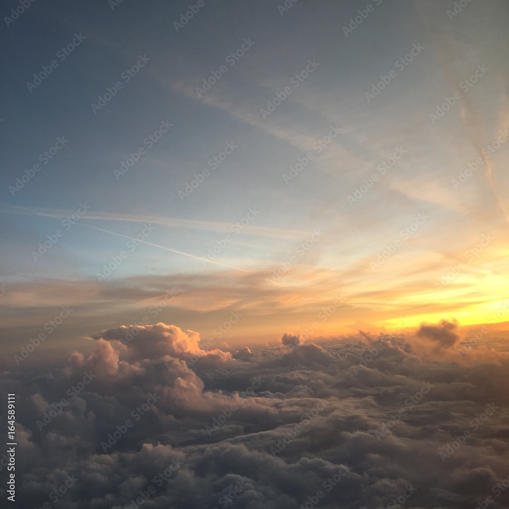 Aerial Clouds at Sunset III