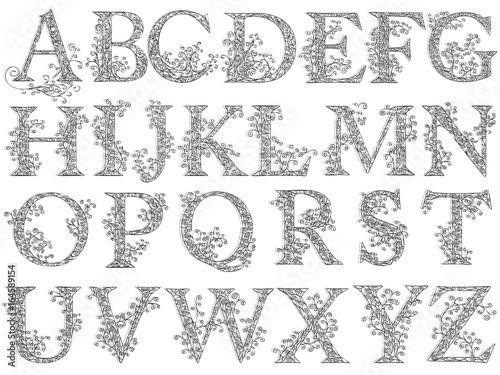 Vintage fishnet (floral) font.