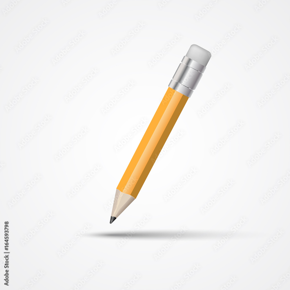 Pencil with eraser, isolated Pencil with eraser, isolated