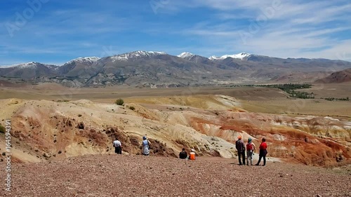 Red mountains near the village Chagan-Uzun. Siberia. Altay.