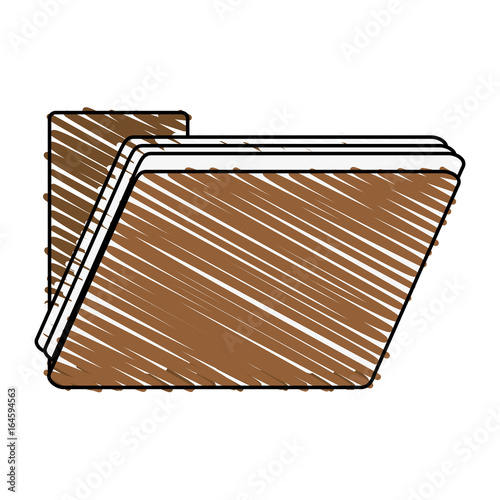 folder with documents doodle over white background vector illustration