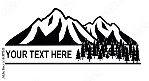 Mountains with forest logo