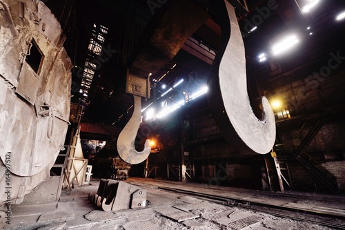 Equipment and machines at the metallurgical plant. Heavy industry