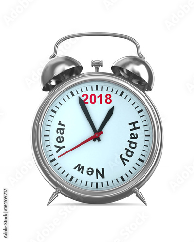 2018 year on alarm clock. I...