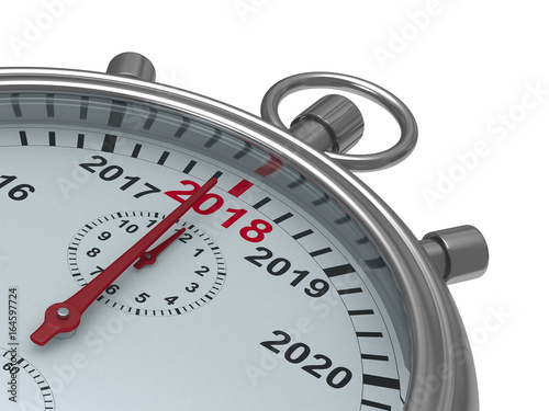 year calendar on stopwatch....