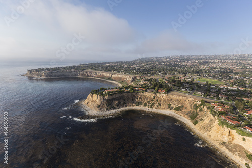 Shoreline aerial of Rancho Palos Verdes in Los Angeles County, California. 