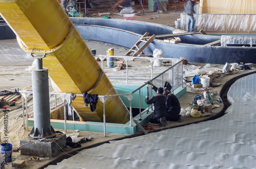 Construction works, interior finishing / Photo taken at the construction of the water park 