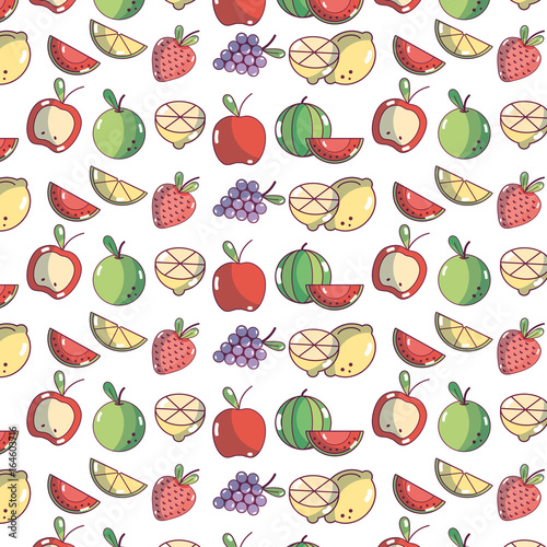delicious fruits with nutrients and vitamin background