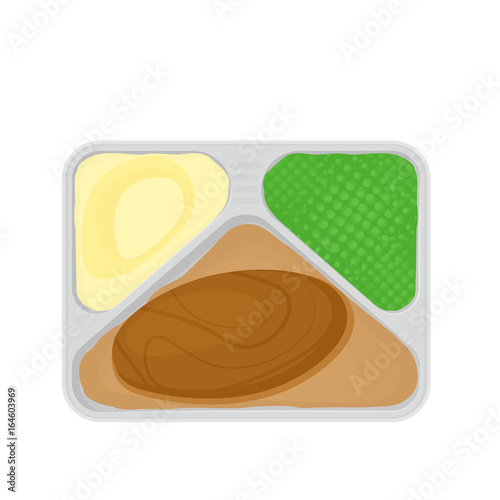 tv dinner with food