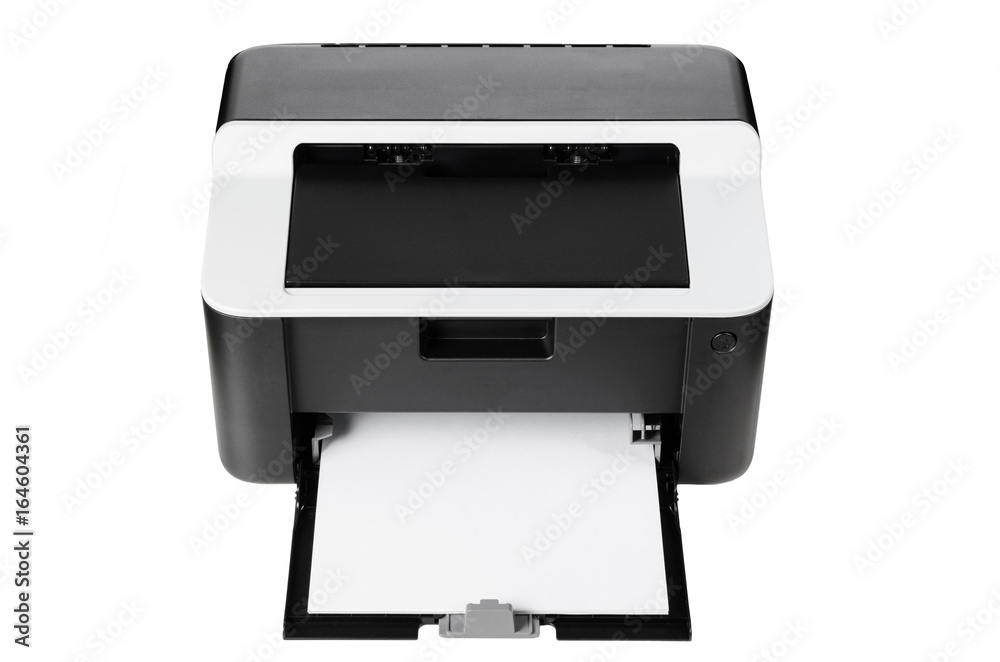 Compact laser home printer isolated on white background Compact laser home printer isolated on white background