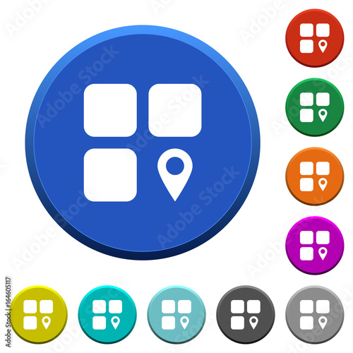 Component location beveled buttons