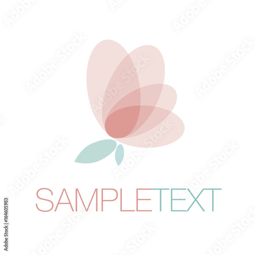 Logo. Butterfly. Flower. Ethereal and delicate. Vector Illustration