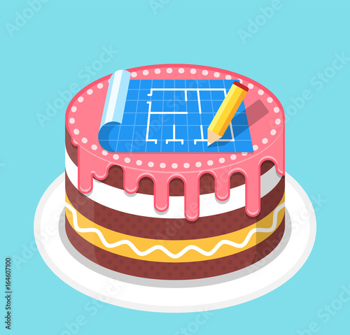 Birthday cake for architect