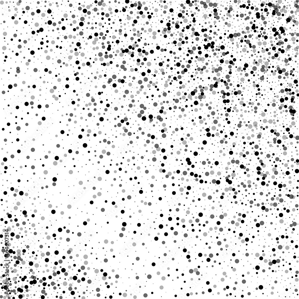 Dense black dots. Random scatter with dense black dots on white