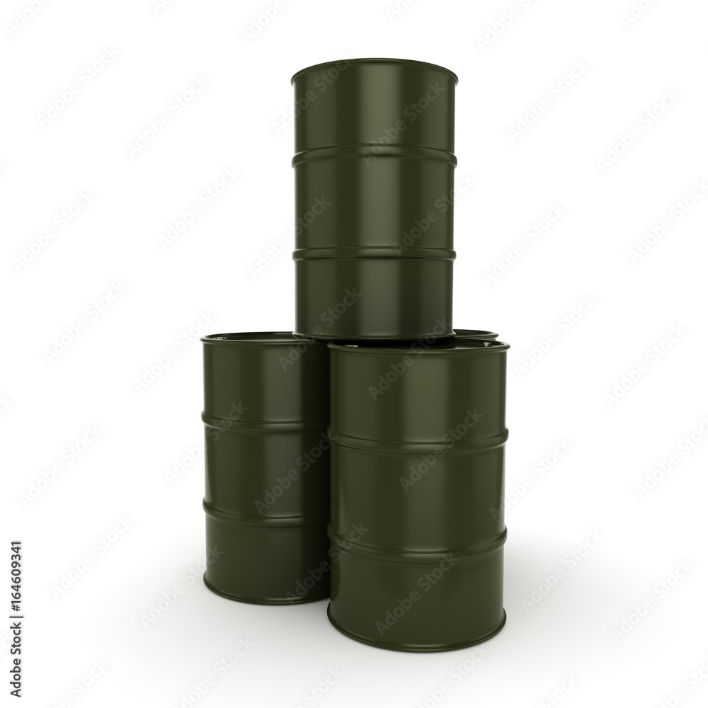 3D rendering khaki barrels 3D rendering khaki barrels