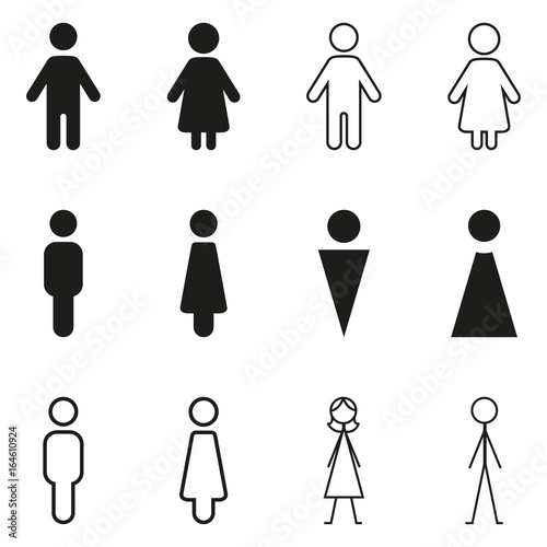 Vector Set of Gender Icons. WC Pictograms. photo