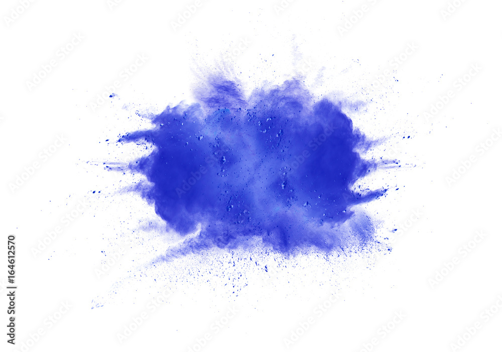 Fototapeta Color powder explosion on white background