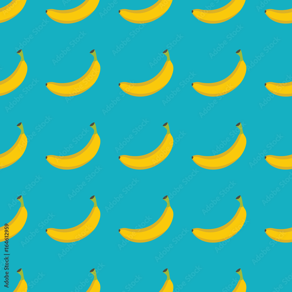 Banana vector seamless pattern. Cartoon fruit stylish texture. Repeating banana fruit seamless pattern background for friut design and web