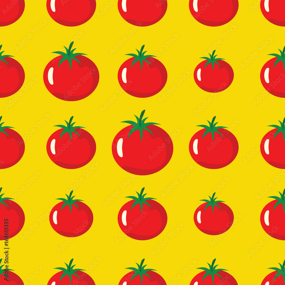 Tomato vector seamless pattern. Cartoon vegetable stylish texture. Repeating tomato vegetables seamless pattern background for eco bio vegetables design and web Tomato vector seamless pattern. Cartoon vegetable stylish texture. Repeating tomato vegetables seamless pattern background for eco bio vegetables design and web