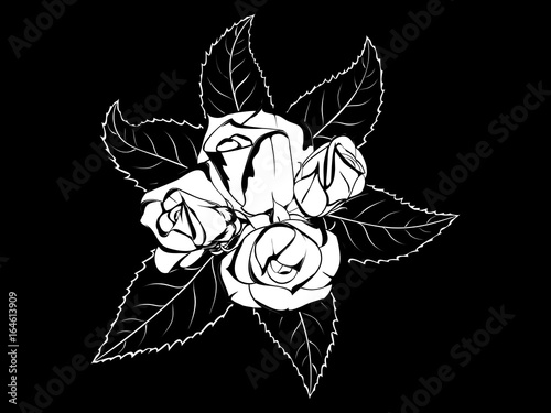 boutonniere rose with leaves