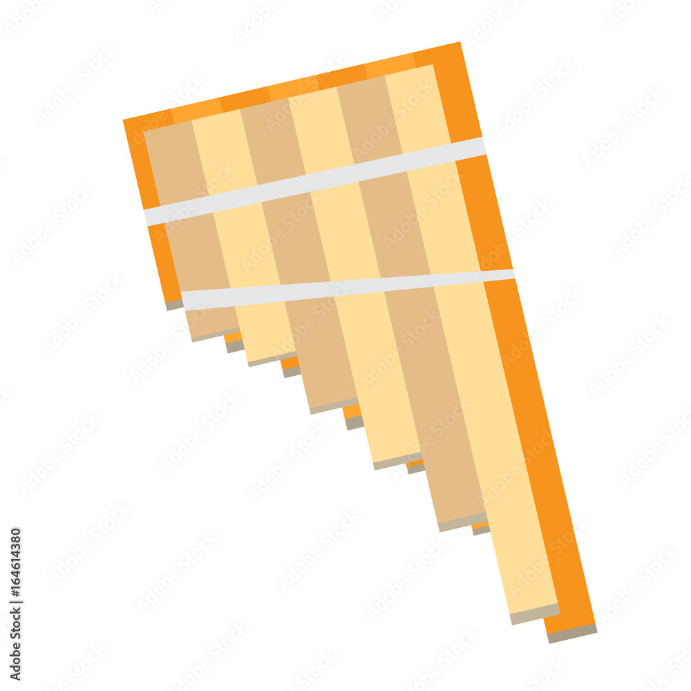 Isolated panflute instrument on a white background, Vector illustration