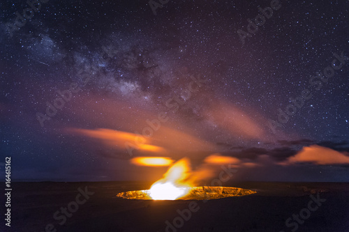 Kilauea Volcano Erupting at Night, Hawaii