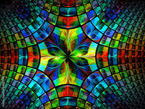 Bright kaleidoscope - abstract digitally generated image