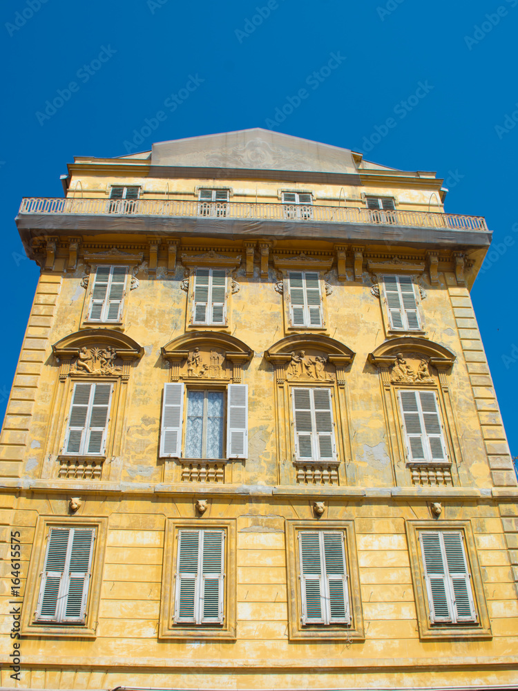 building on the square Saleya in Nice building on the square Saleya in Nice