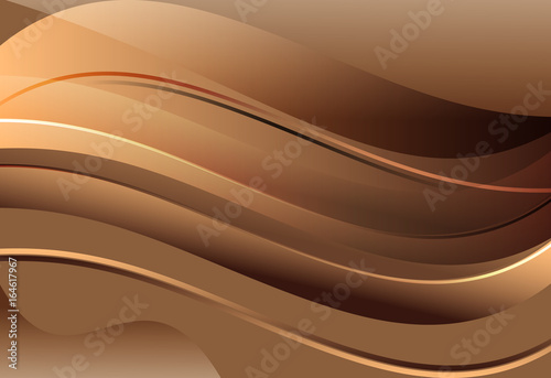 Brown gradient abstract line and wavy background
