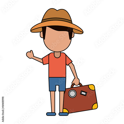 man tourist vector illustration