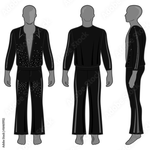 Man's silhouette  in decorated costume