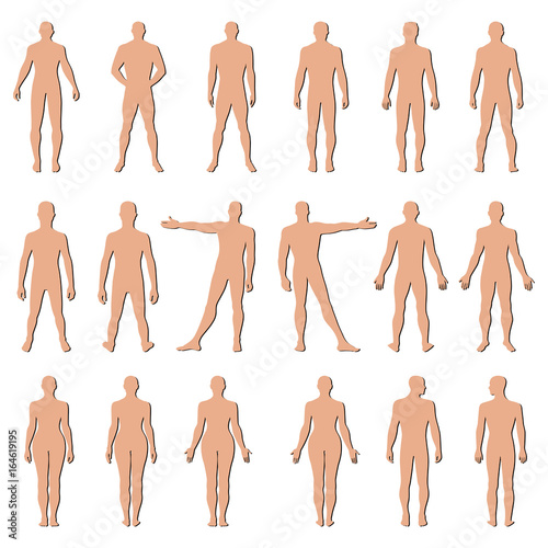 Fashion man, woman figure set