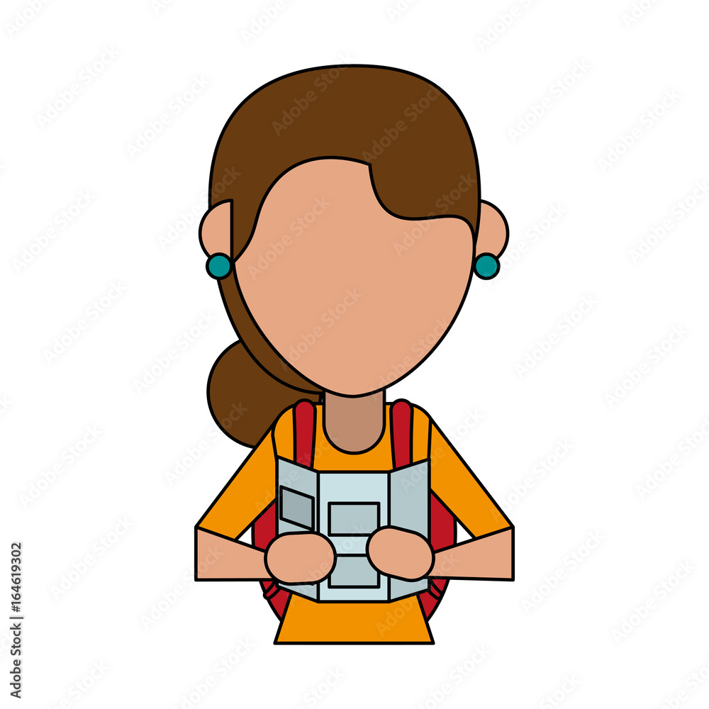 woman tourist vector illustration woman tourist vector illustration