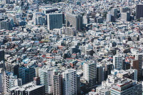 Architecture and business top view background. Japanese city seen from above. © Paweł Michałowski