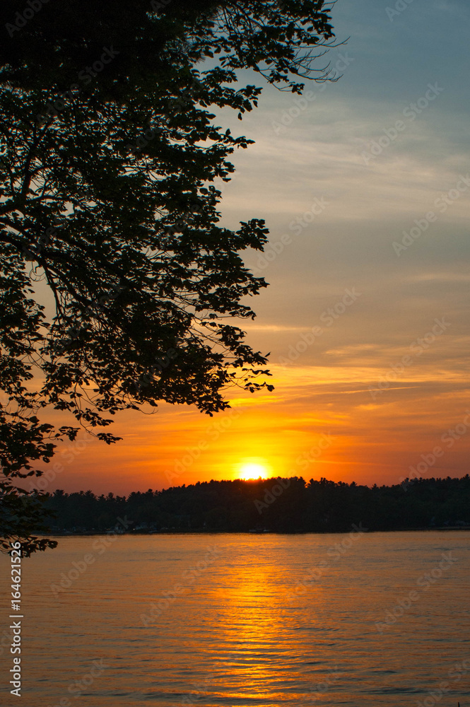 Fototapeta premium Sunset Over the Lake