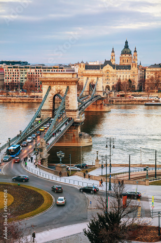 Obraz na płótnie Overview of Budapest at sunrise w salonie