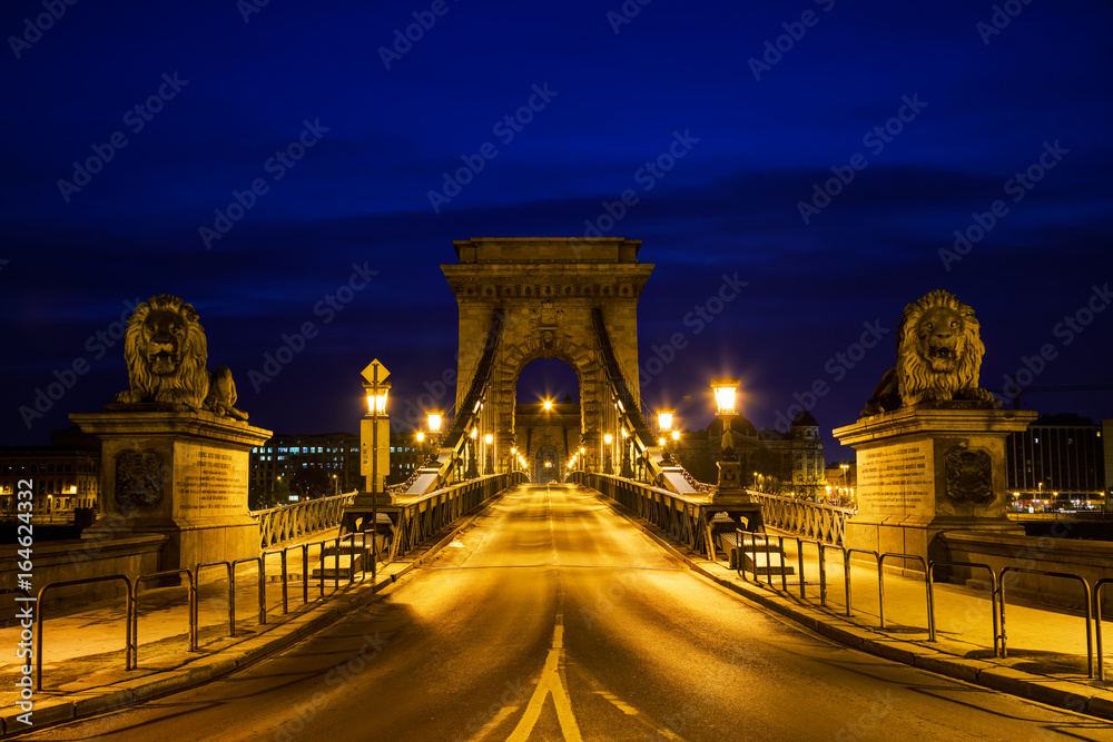 Szechenyi chain bridge in Budapest, Hungary