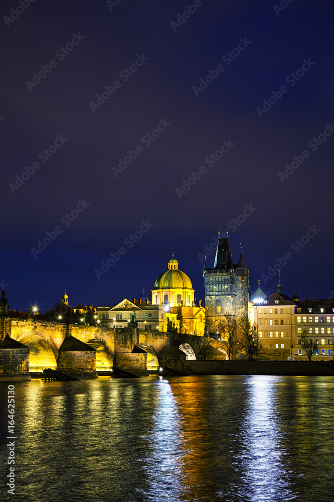 The Old Town with Charles bridge tower in Prague