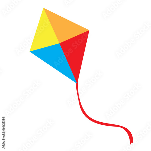 Isolated kite toy on a white background, Vector illustration