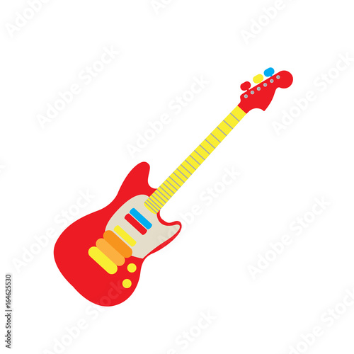 Isolated guitar toy on a white background, Vector illustration