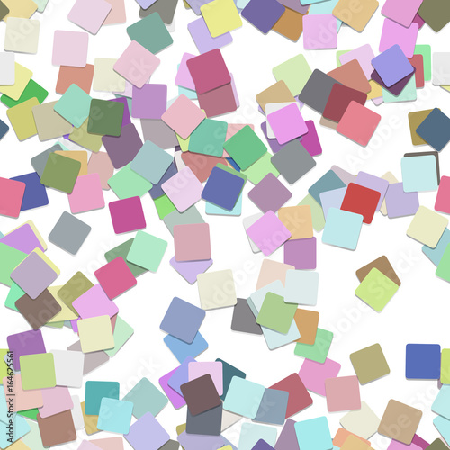 Abstract seamless chaotic square pattern background - vector graphic from multicolored rotated squares