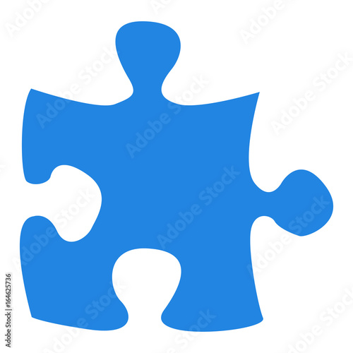 Isolated piece of puzzle on a white background, Vector illustration