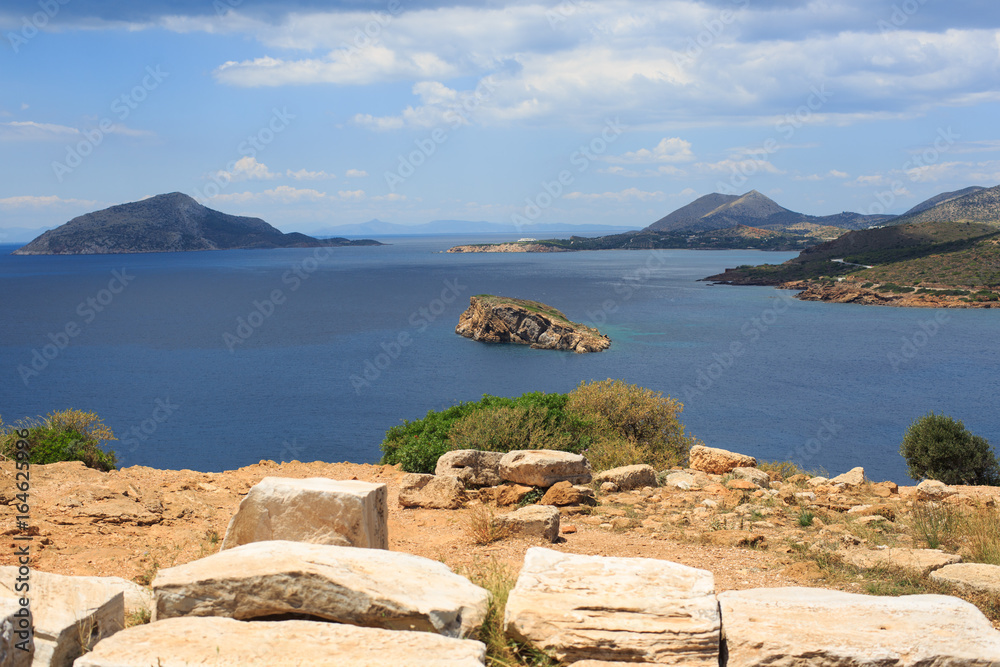 The views from Cape Sounion on the Aegean sea The views from Cape Sounion on the Aegean sea