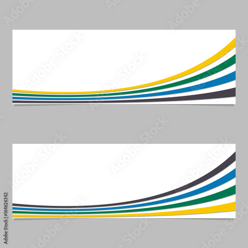 Banner background from curves - vector graphic design with 3d effect