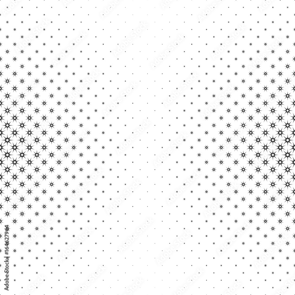 Monochrome star pattern - vector background illustration from geometrical shapes