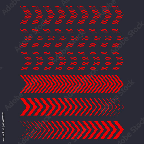 set of red arrows