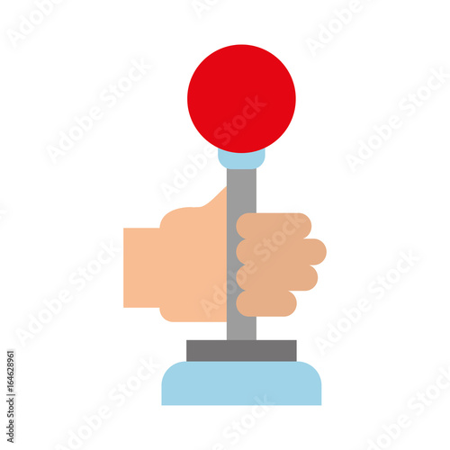 hands with video game control icon vector illustration design