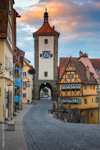 Rothenberg German traditional house with beautiful sunrise sky.