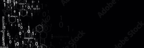 Binary numbers on digital screen