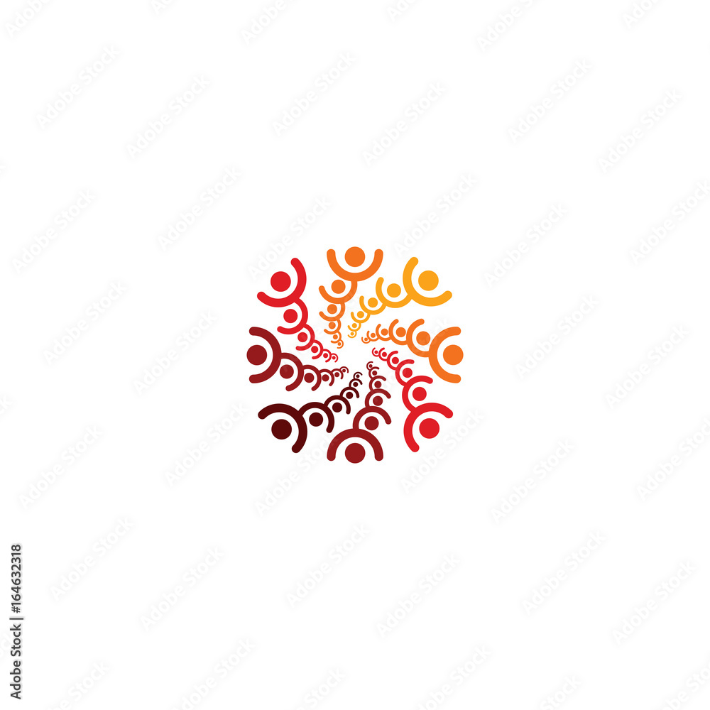 Abstract vector logo depicting the stylized people, who hold hands and are united in a union, human help and cohesion. Abstract vector logo depicting the stylized people, who hold hands and are united in a union, human help and cohesion.